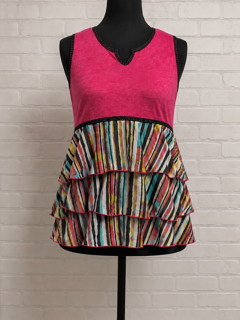 Y2K Pink and Multicolor Sleeveless Top